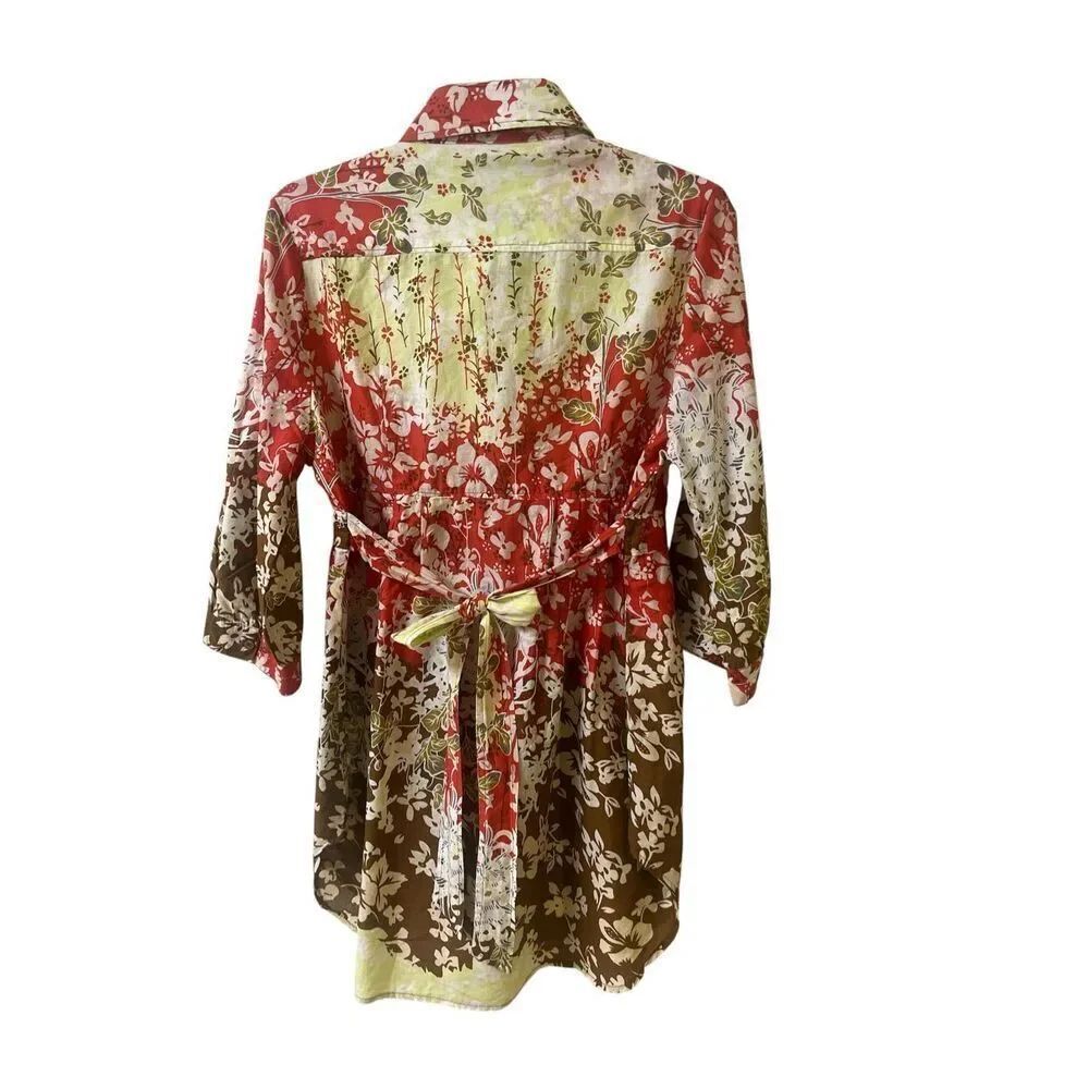 Antila Femme boho tie back tunic blouse multi print sz XL - Picture 2 of 4